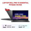 LAPTOP DELL PRO 15 ESSENTIAL PV15250 / CORE 3-100U / RAM 8GB DDR5/ SSD 512GB / 15.6" FHD / INTEL GRAPHICS / UBUNTU / ĐEN_NK